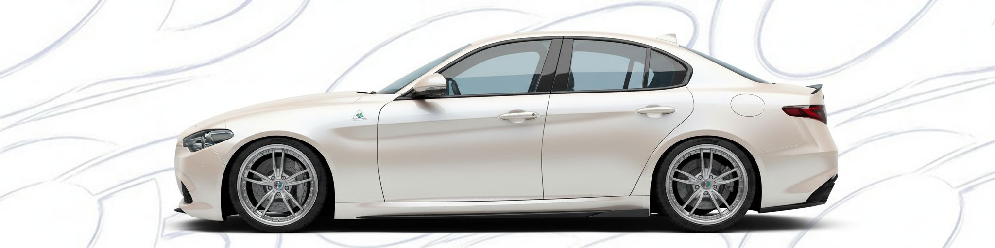 High-quality 2024 Alfa Romeo Giulia 2024 exterior shot with professional studio lighting.