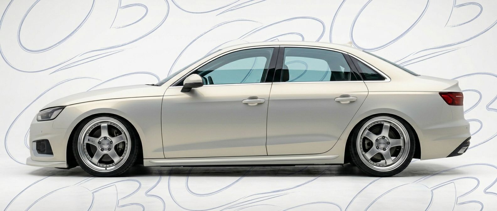 Professional automotive photography of a 2023 Audi A4 with high-fidelity 2023.