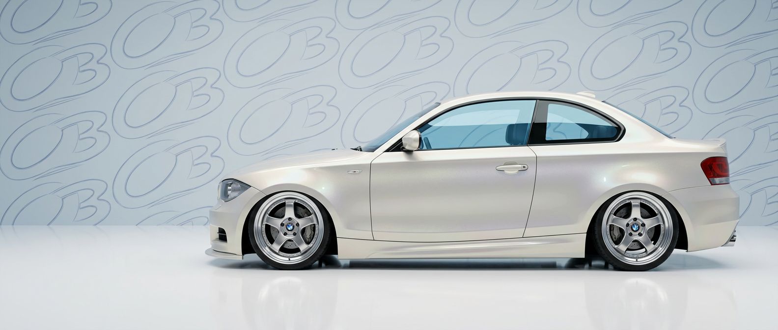 Top-tier  BMW 1-Series 1-Series featuring a high-gloss finish and carbon fiber weave.
