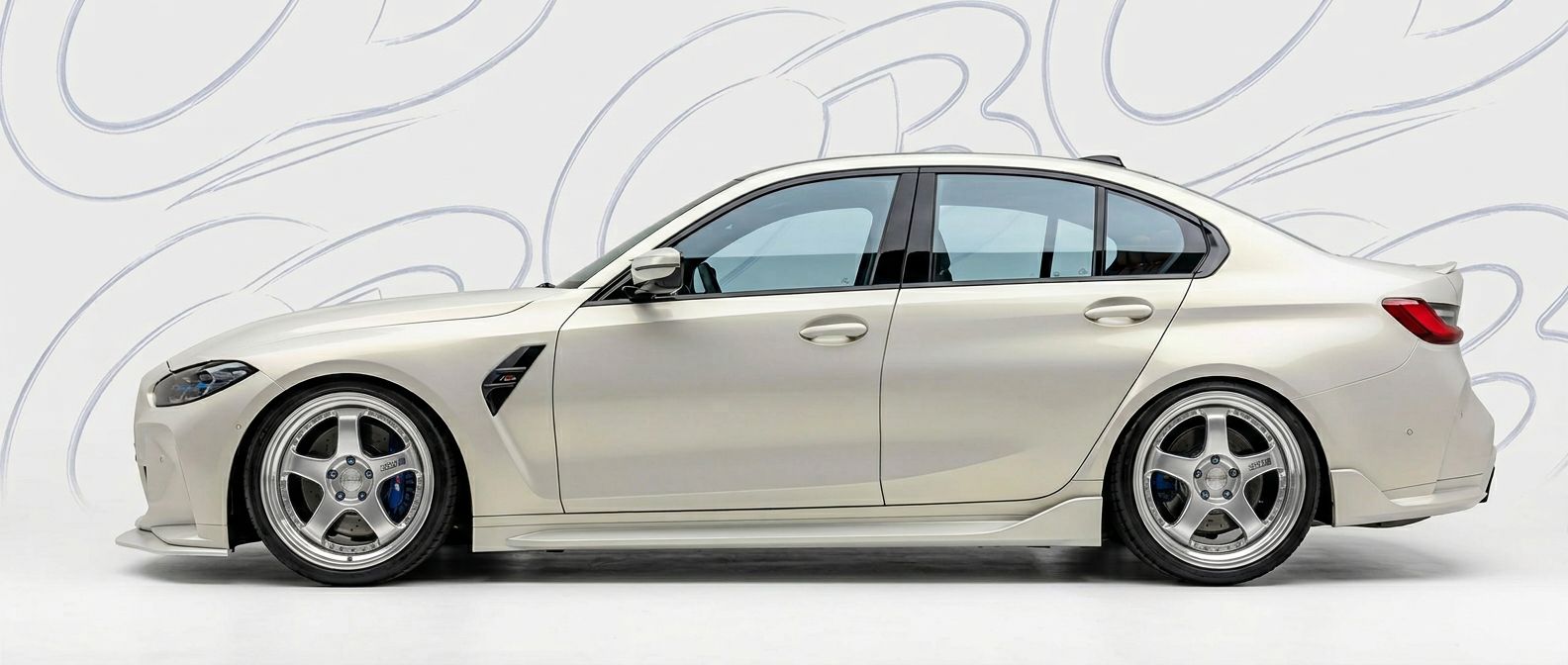 Front-angle view of 2022 BMW M3 2022 - Durable and stylish exterior enhancement.