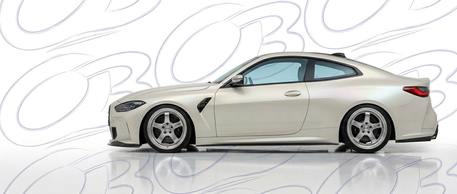 High-quality 2021 BMW M4 2021 exterior shot with professional studio lighting.