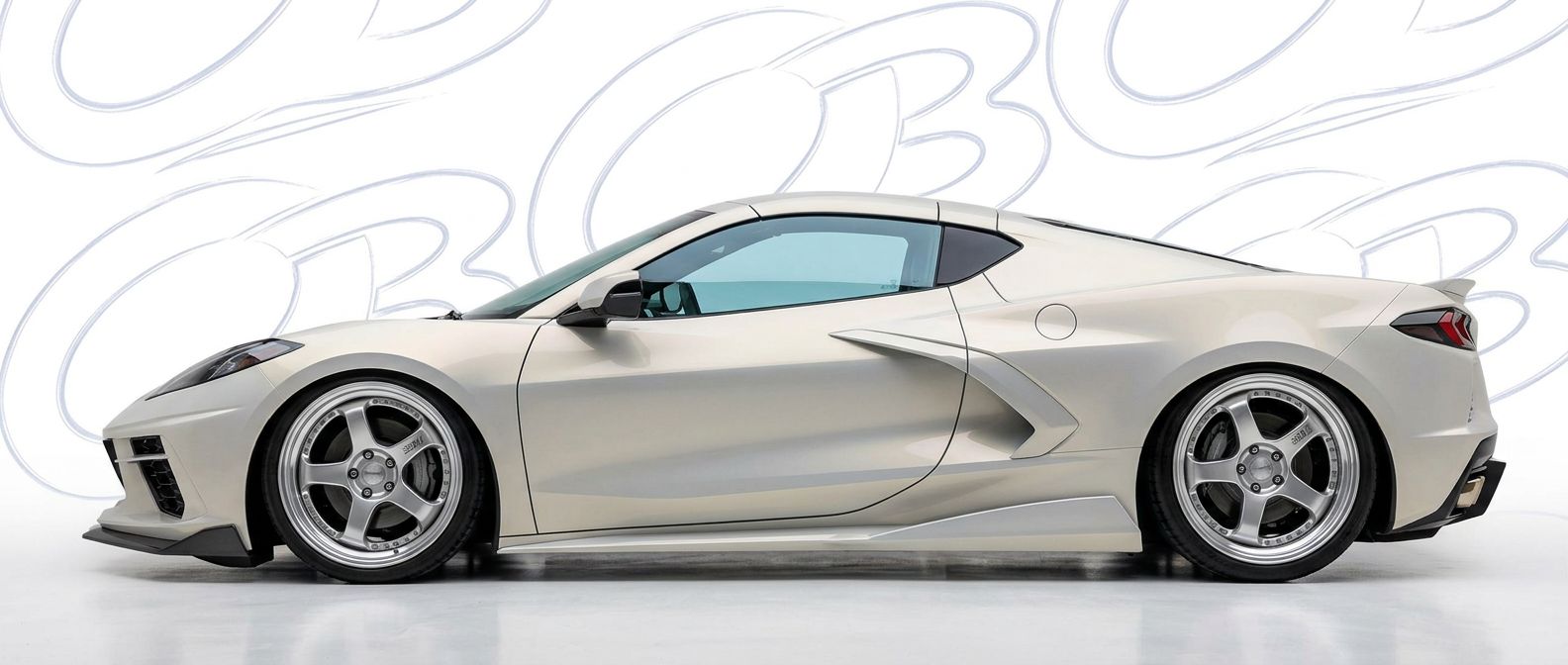 Chevrolet Corvette 2025 - Bodykits, Bumpers, Fenders and more... Front-angle view of 2025 Chevrolet Corvette 2025 - Durable and stylish exterior enhancement.