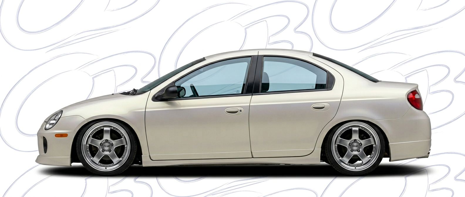 Professional automotive photography of a 2002 Dodge Neon with high-fidelity 2002.