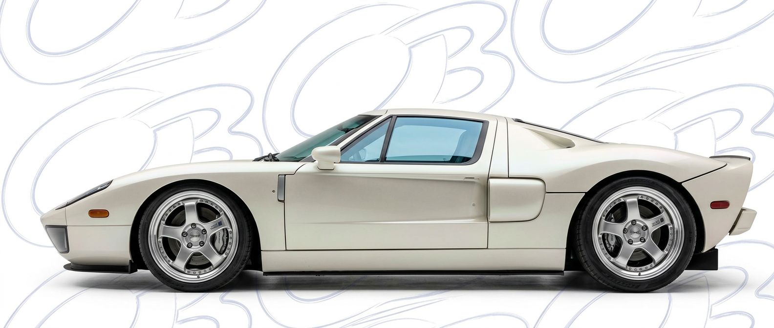 Professional automotive photography of a 2001 Ford GT with high-fidelity 2001.