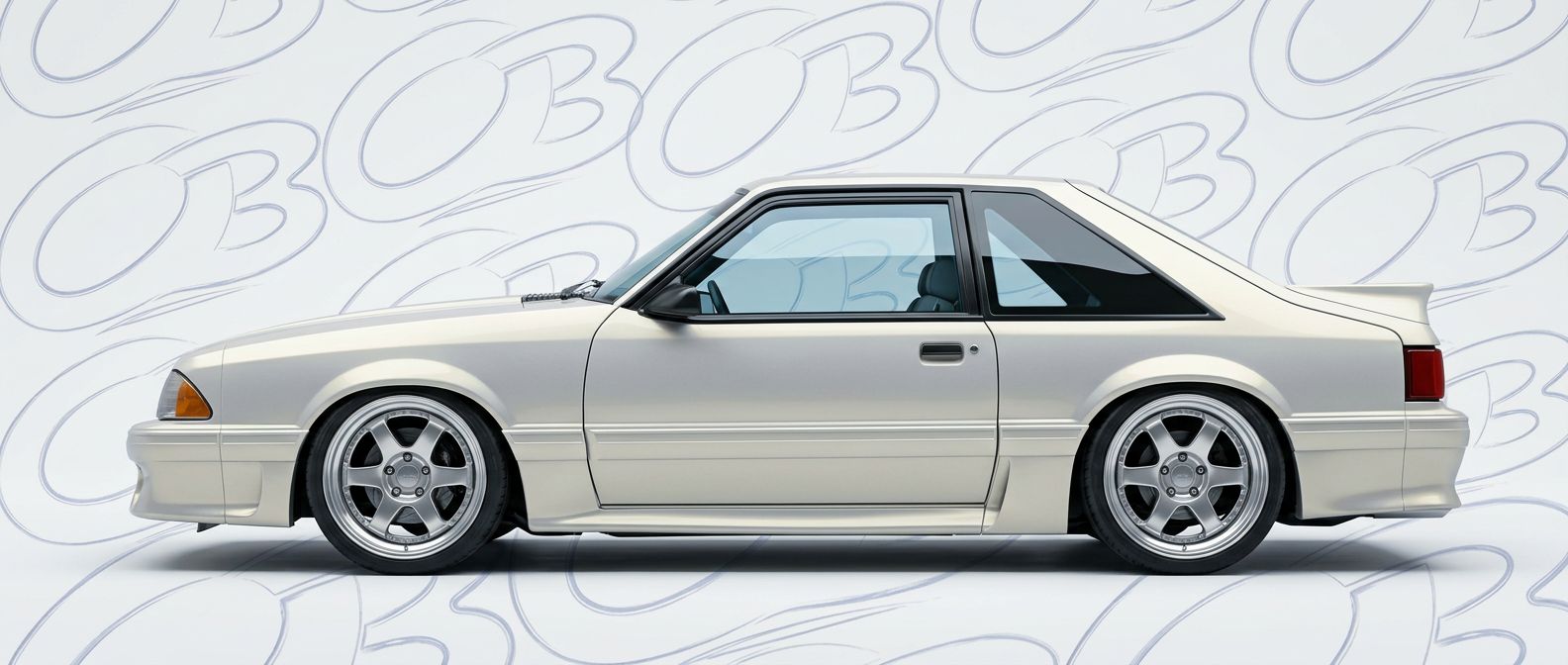 Professional automotive photography of a 1988 Ford Mustang with high-fidelity 1988.