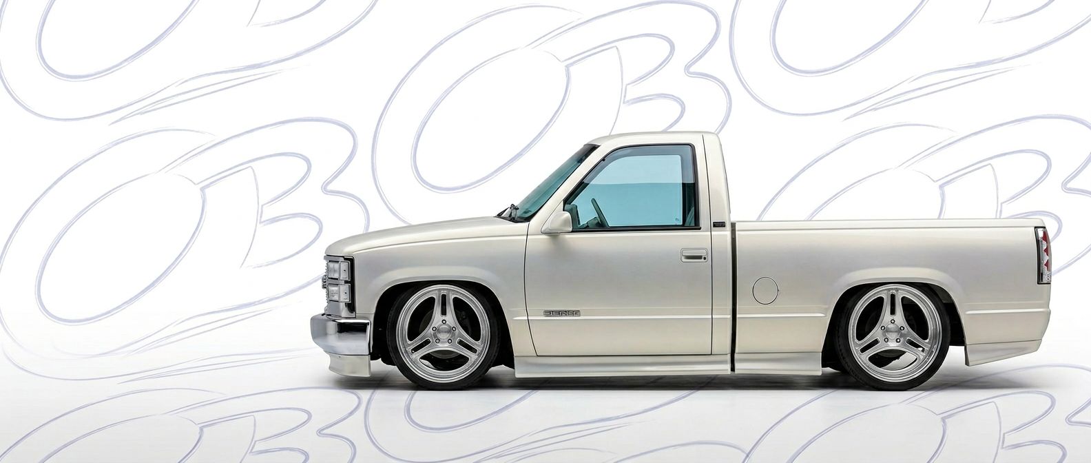 Professional automotive photography of a 1995 GMC Sierra with high-fidelity 1995.