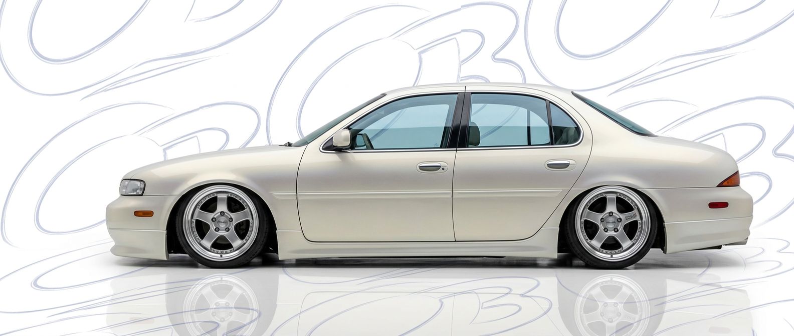 Professional automotive photography of a  Infiniti J with high-fidelity J.