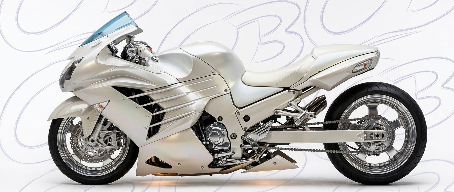 Professional automotive photography of a 2012 Kawasaki Ninja ZX14R with high-fidelity 2012.