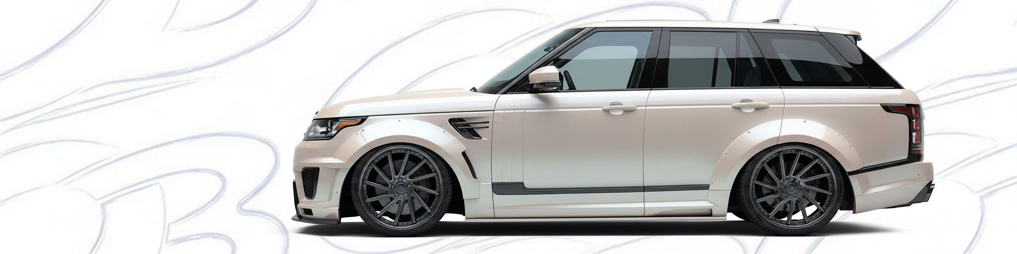 High-quality  Land Rover Range Rover Range Rover exterior shot with professional studio lighting.