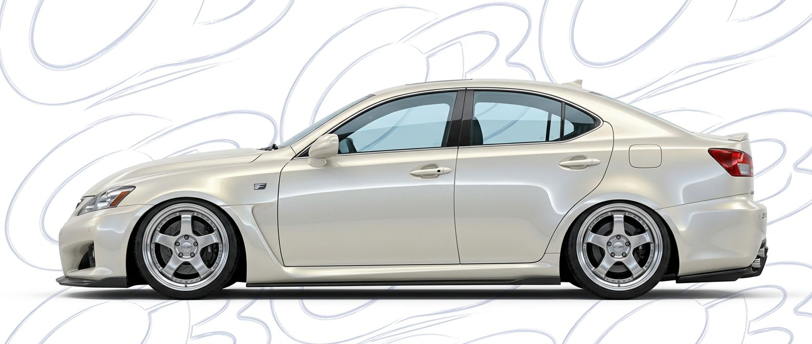 Professional automotive photography of a 2008 Lexus IS F with high-fidelity 2008.