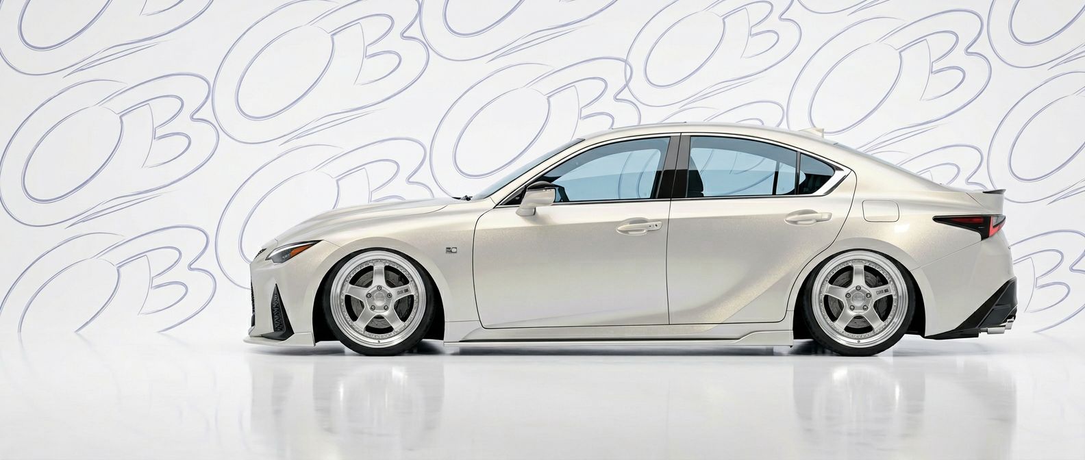 Professional automotive photography of a 2025 Lexus IS500 with high-fidelity 2025.