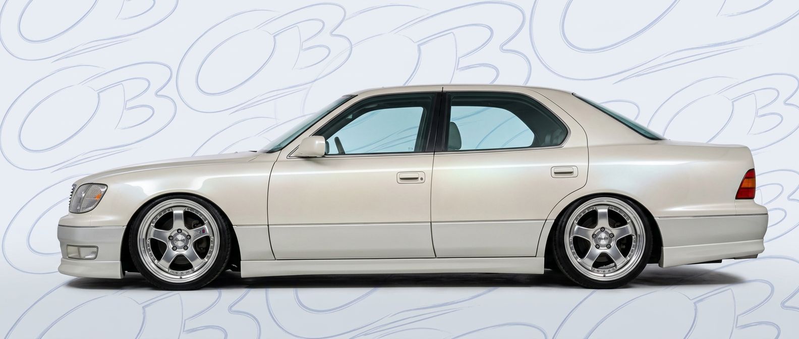 Professional automotive photography of a 2000 Lexus LS400 with high-fidelity 2000.