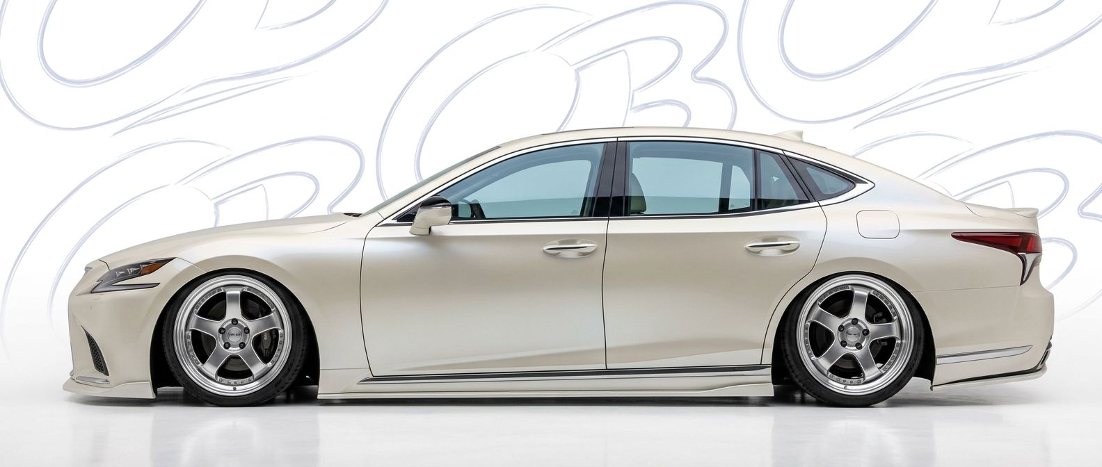 Top-tier 2019 Lexus LS500 2019 featuring a high-gloss finish and carbon fiber weave.