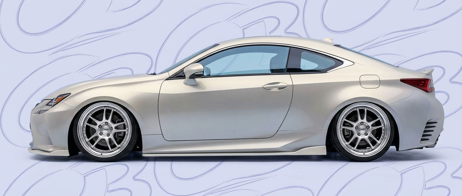 Front-angle view of 2019 Lexus RC 2019 - Durable and stylish exterior enhancement.