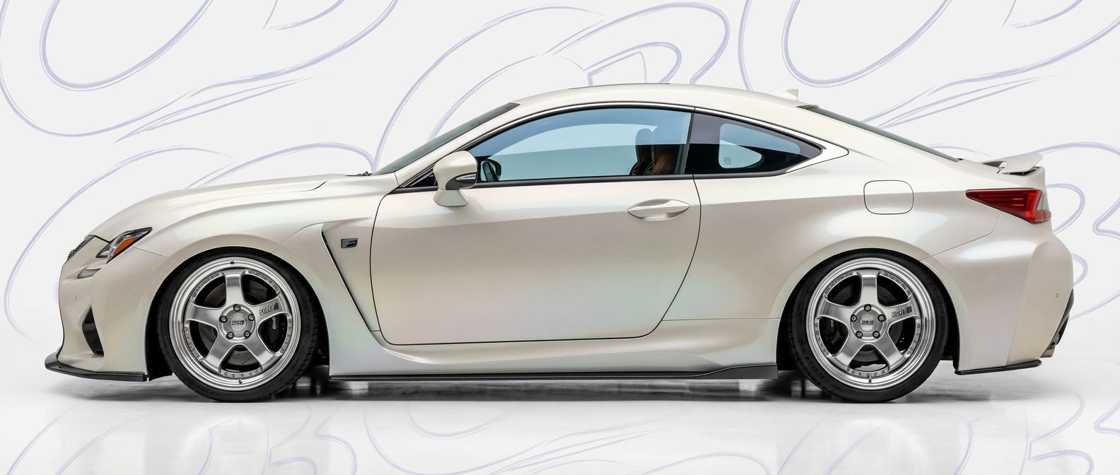 Professional automotive photography of a  Lexus RC-F with high-fidelity RC-F.