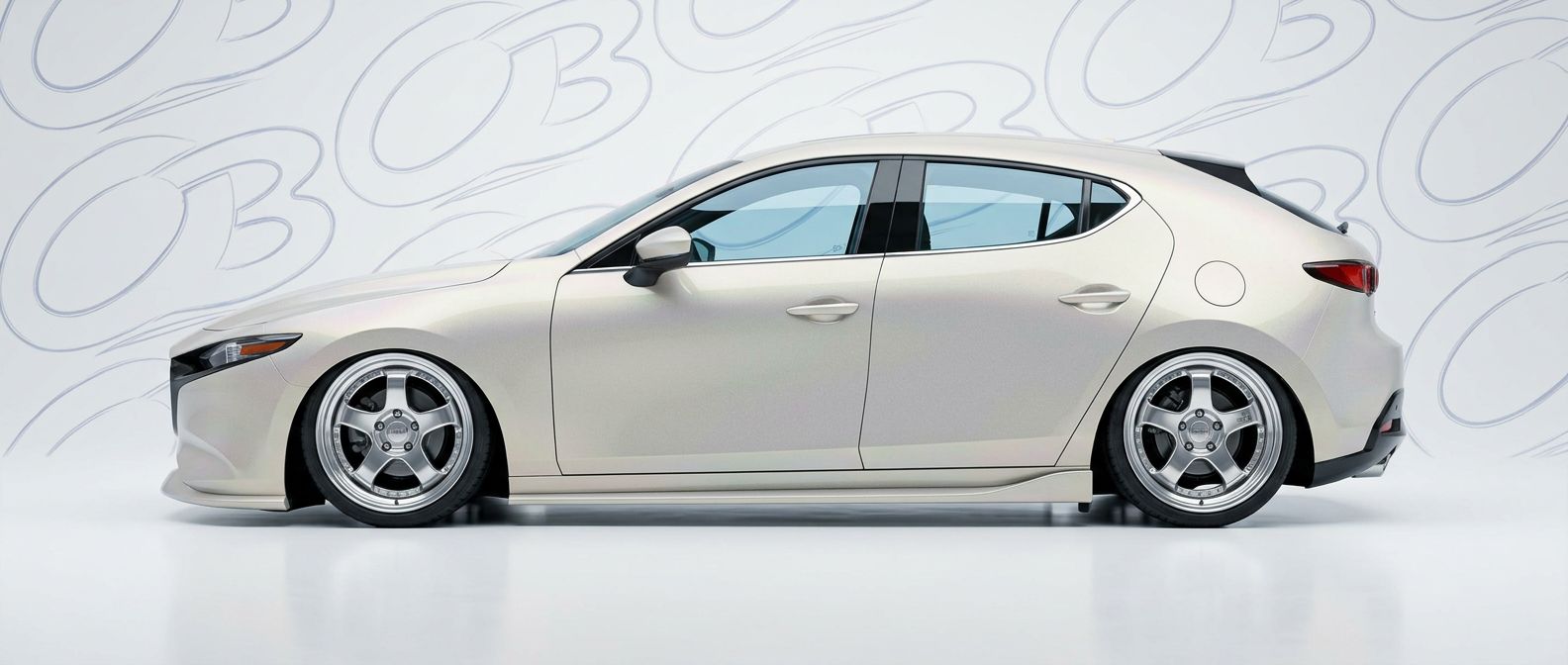 Front-angle view of 2022 Mazda 3 2022 - Durable and stylish exterior enhancement.