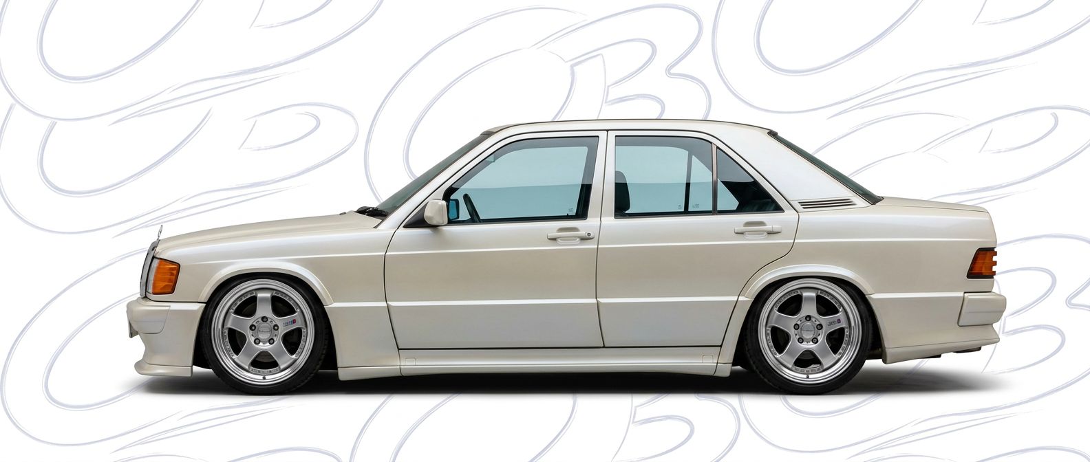 Professional automotive photography of a 1987 Mercedes-Benz C-Class with high-fidelity 1987.