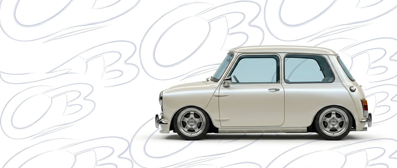 Professional automotive photography of a 1960 Mini Cooper with high-fidelity 1960.