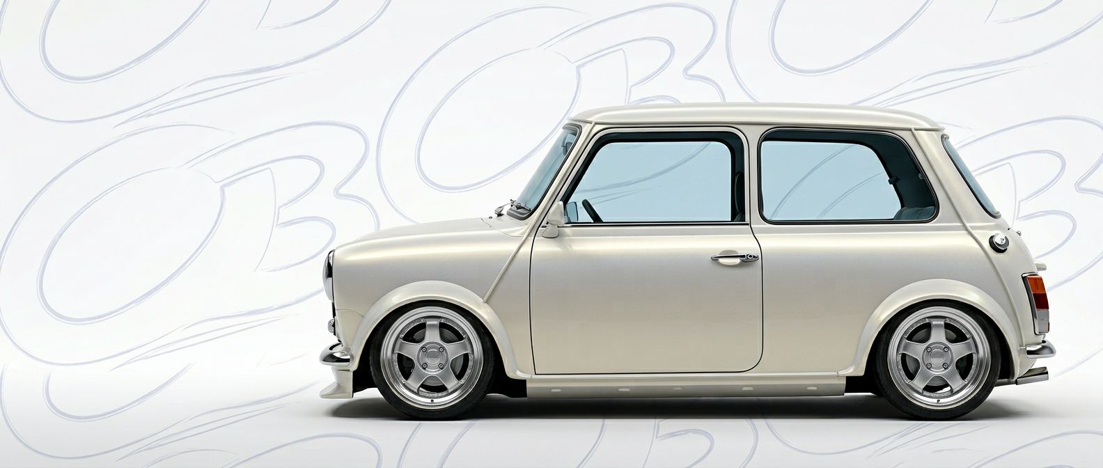 High-quality 1972 Mini Cooper 1972 exterior shot with professional studio lighting.