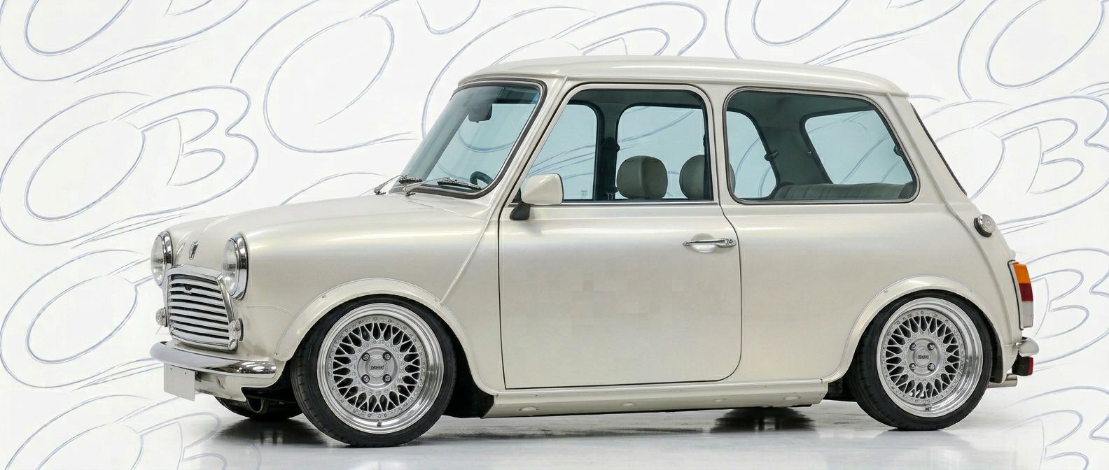 Front-angle view of 1976 Mini Cooper 1976 - Durable and stylish exterior enhancement.