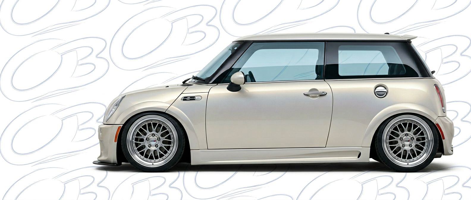 Top-tier 2003 Mini Cooper 2003 featuring a high-gloss finish and carbon fiber weave.