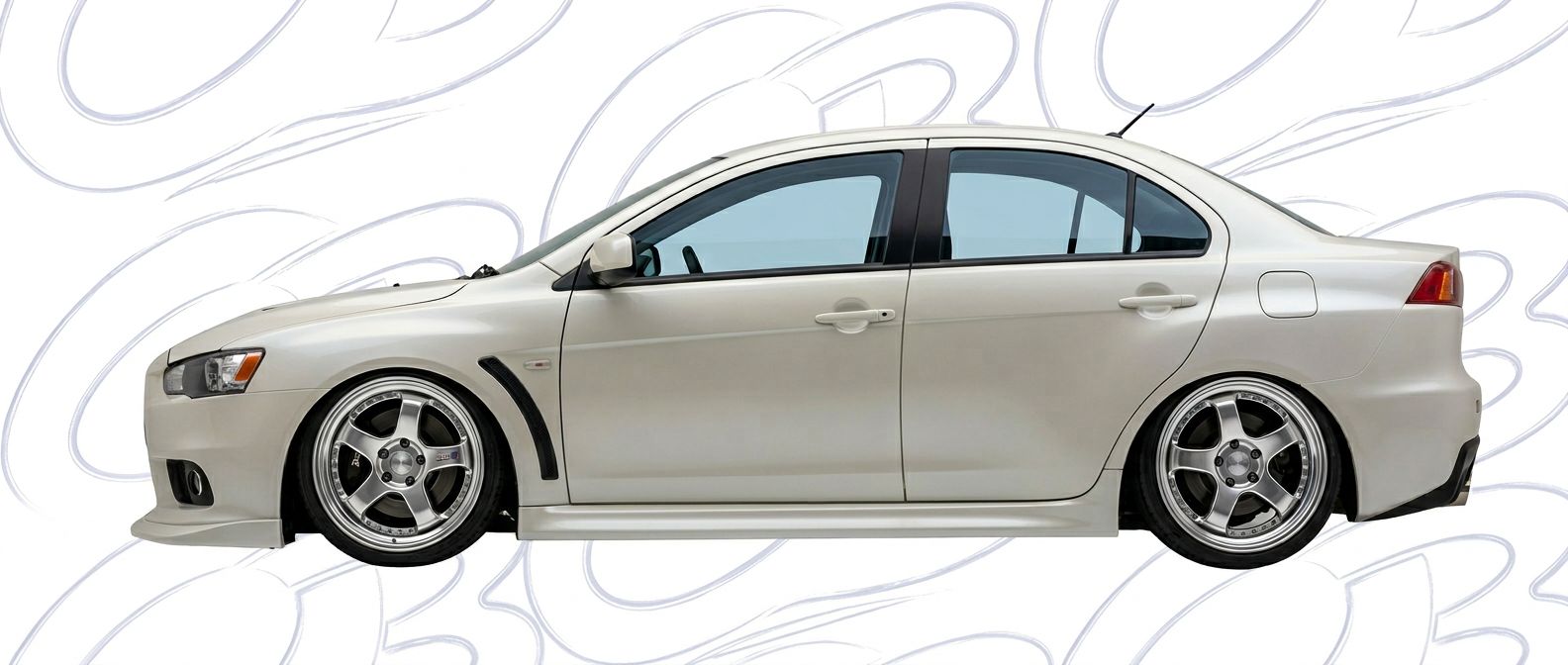 Top-tier 2009 Mitsubishi Evolution 2009 featuring a high-gloss finish and carbon fiber weave.