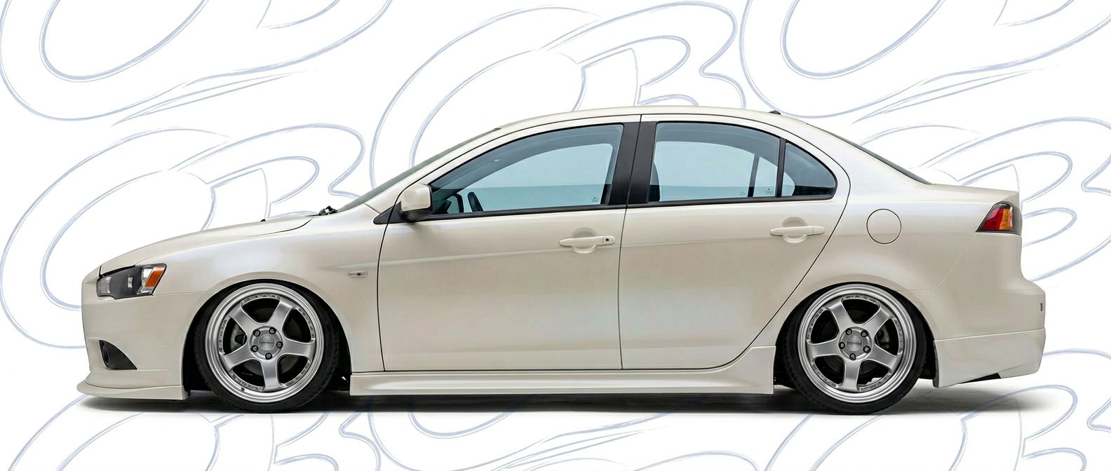 Professional automotive photography of a 2009 Mitsubishi Lancer with high-fidelity 2009.