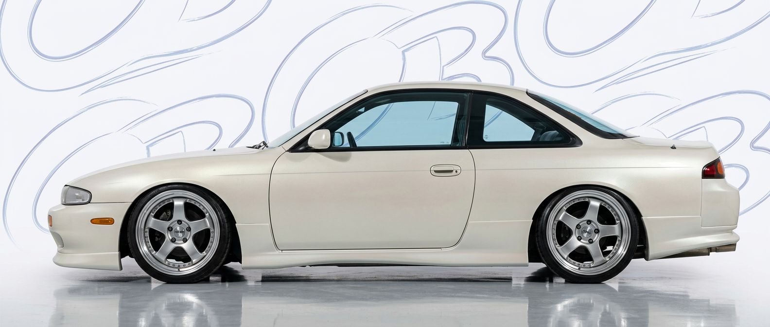 Professional automotive photography of a 1995 Nissan 240SX with high-fidelity 1995.