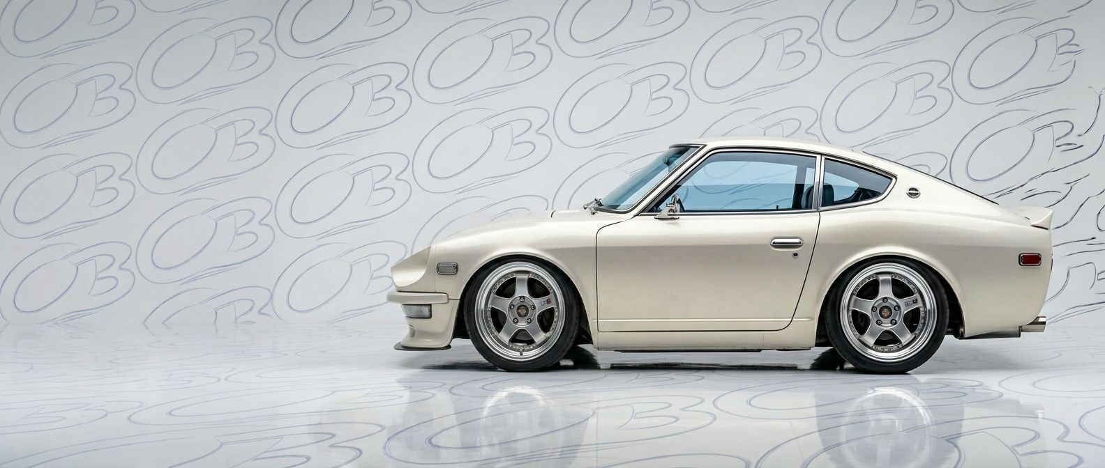 Professional automotive photography of a 1976 Nissan 260Z with high-fidelity 1976.