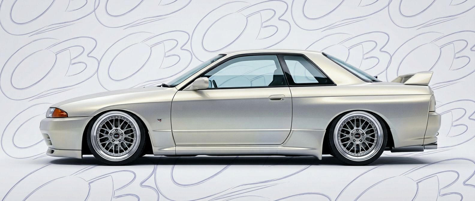 Professional automotive photography of a 1991 Nissan Skyline with high-fidelity 1991.