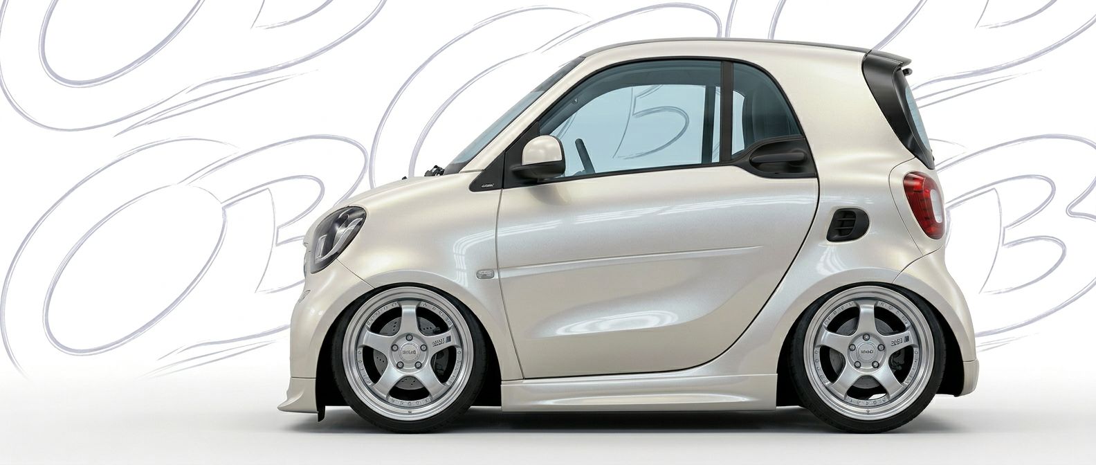 Professional automotive photography of a 2015 Smart fortwo with high-fidelity 2015.