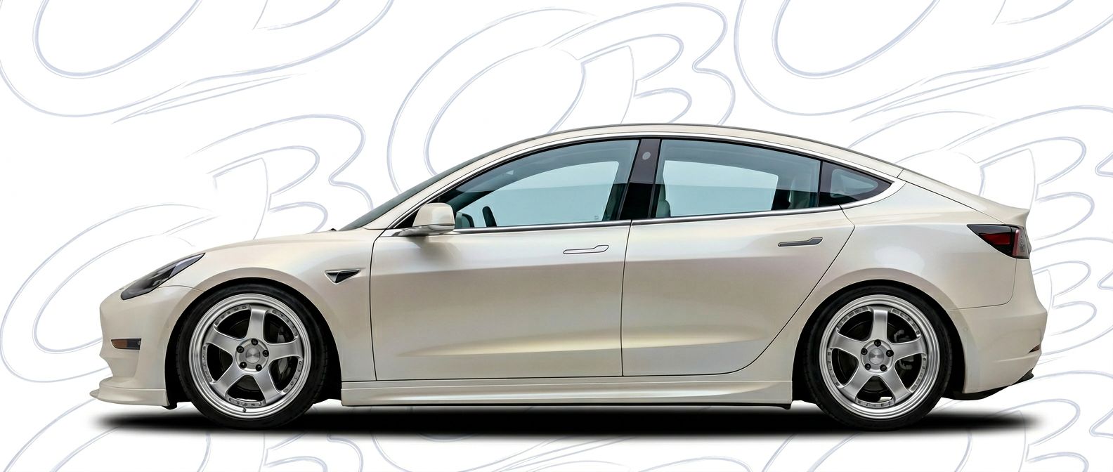 Professional automotive photography of a 2020 Tesla 3 with high-fidelity 2020.