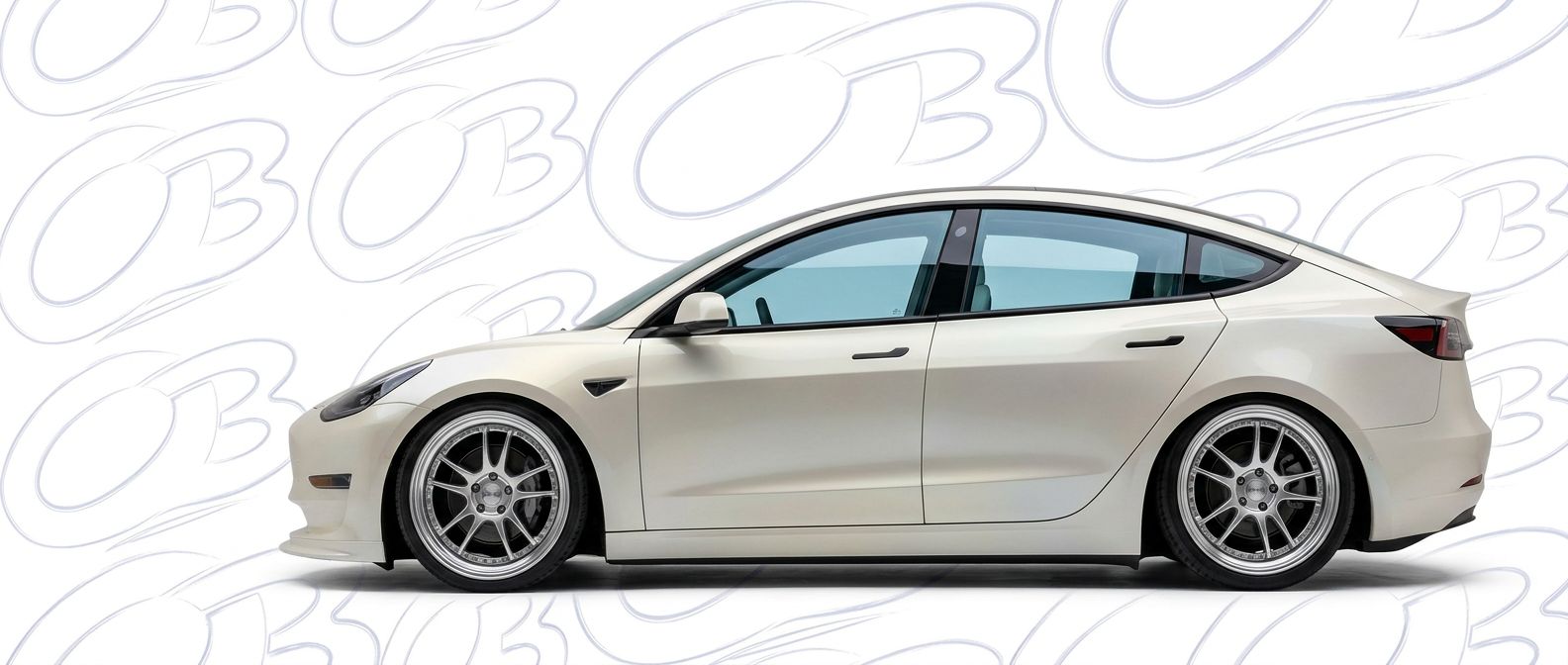 Top-tier 2022 Tesla 3 2022 featuring a high-gloss finish and carbon fiber weave.