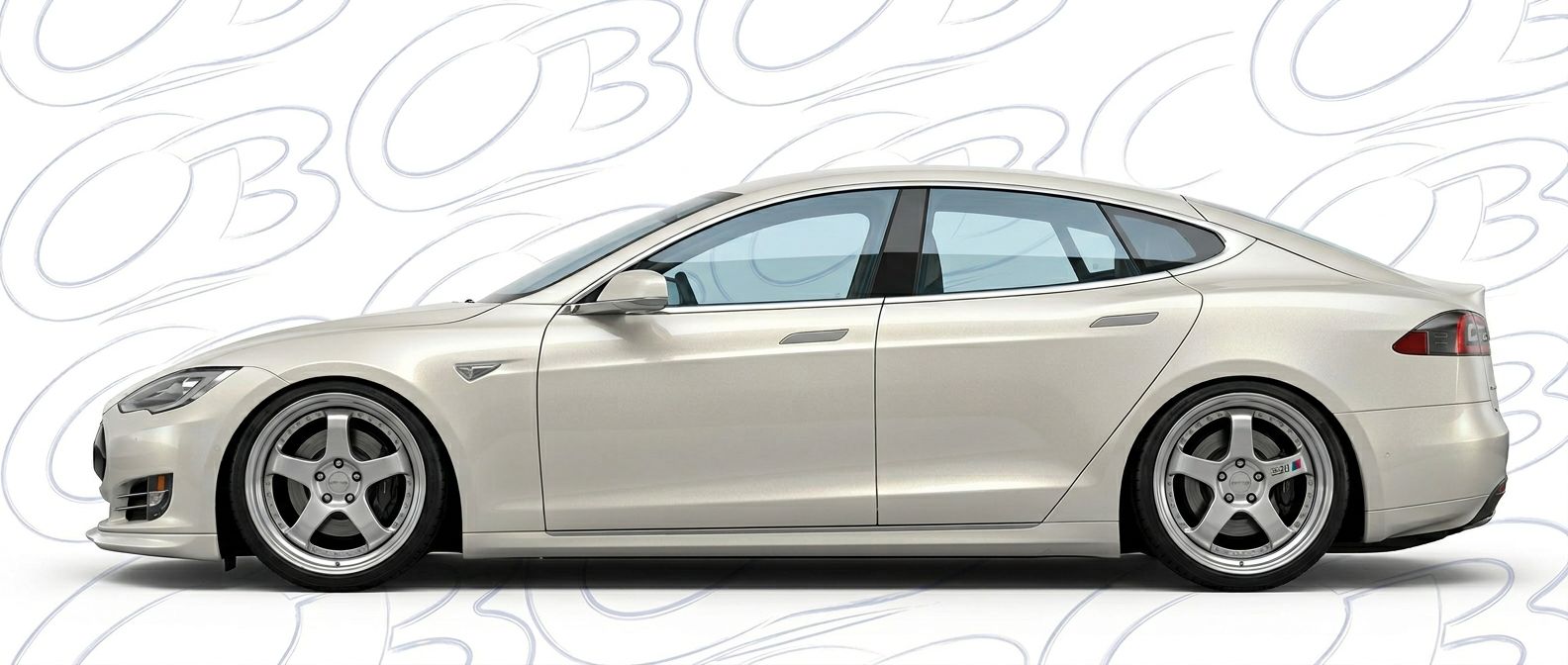 Top-tier 2015 Tesla S 2015 featuring a high-gloss finish and carbon fiber weave.