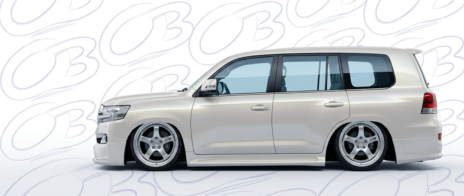 Professional automotive photography of a  Toyota Land Cruiser with high-fidelity Land Cruiser.