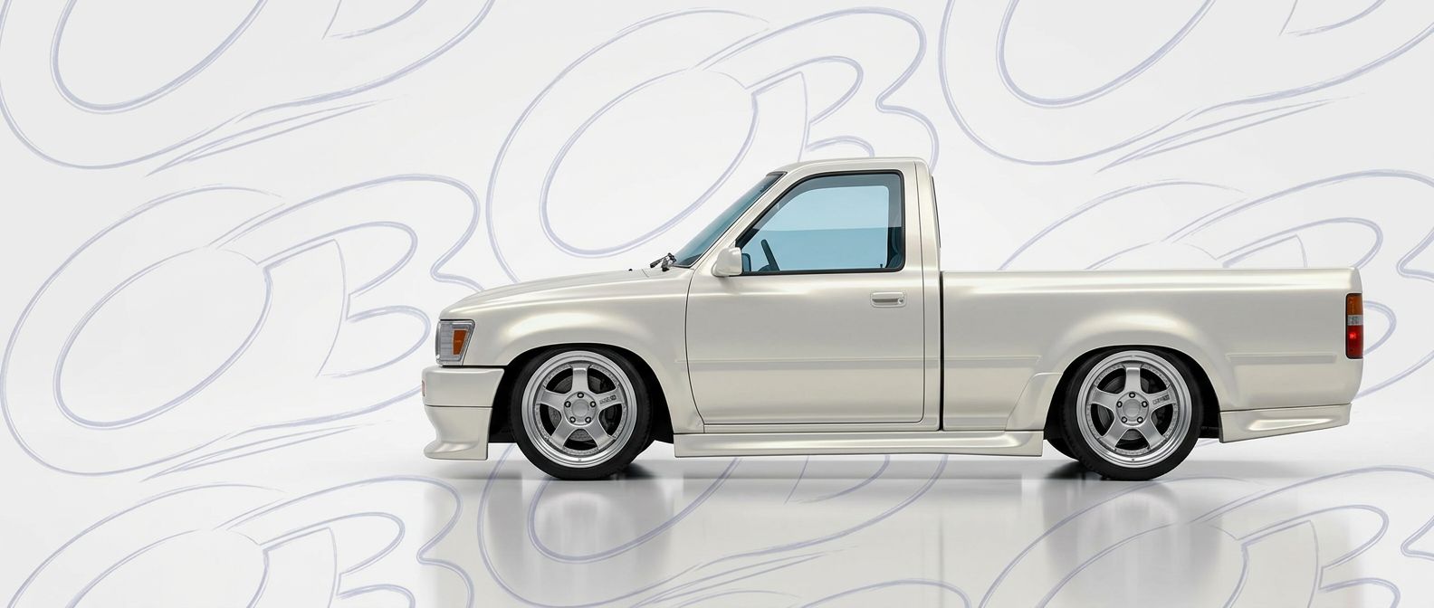 Professional automotive photography of a 1990 Toyota Pickup with high-fidelity 1990.
