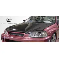 1996-1998 Honda Civic OEM Look Carbon Fiber Hood image - 9