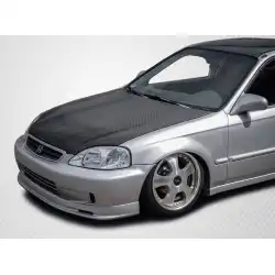 1999-2000 Honda Civic OEM Look Carbon Fiber Hood image - 1