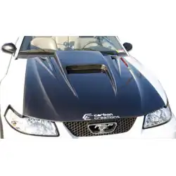 1999-2004 Ford Mustang Spyder 3 Carbon Fiber Hood image - 2