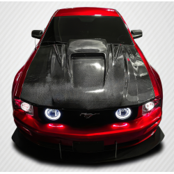 2005-2009 Ford Mustang Carbon Creations Spyder3 Hood - 1 Piece image - 1