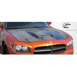 2006-2010 Dodge Charger SRT Look Hood - 1 Piece image - 4