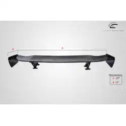 Universal GT Concept 2 Wing Trunk Lid Spoiler - 3 Piece image - 2