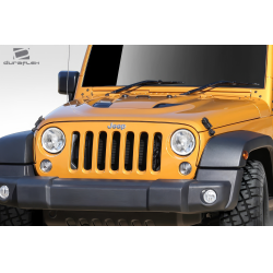 2007-2018 Jeep Wrangler Duraflex Power Dome Hood - 1 Piece image - 3