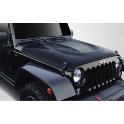 2007-2018 Jeep Wrangler Carbon Creations Power Dome Hood - 1 Piece image - 1