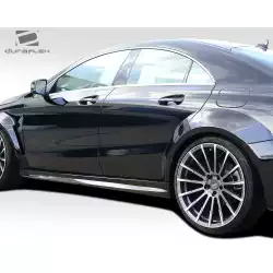 2014-2015 Mercedes CLA Class Black Series Look Wide Body Side Skirt Rocker Panels -2 Piece image - 8