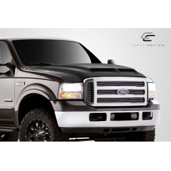 1999-2007 Ford Super Duty F250 F350 F450 F550 / 2000-2005 Ford Excursion Carbon Creations CVX Hood - 1 Piece image - 2