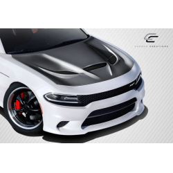 2015-2023 Dodge Charger Carbon Creations Dritech Hellcat Look Hood - 1 Piece image - 2