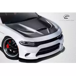 2015-2023 Dodge Charger Dritech Hellcat Look Hood - 1 Piece image - 5