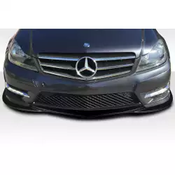 2012-2014 Mercedes C Class W204 L Sport Front Lip Spoiler - 1 Piece (AMG Sports Bumper only) image - 1
