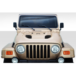 1997-2006 Jeep Wrangler Duraflex Power Dome Hood - 1 Piece image - 1